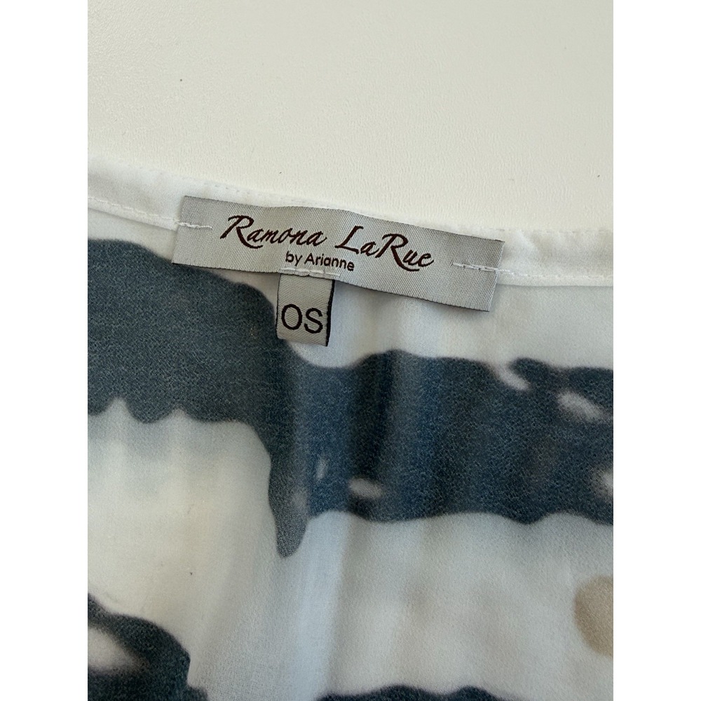 $265 Ramona LaRue By Arianne Erte Zebra Chiffon Kaftan OS Maxi Cover Up Miami - Picture 5 of 11